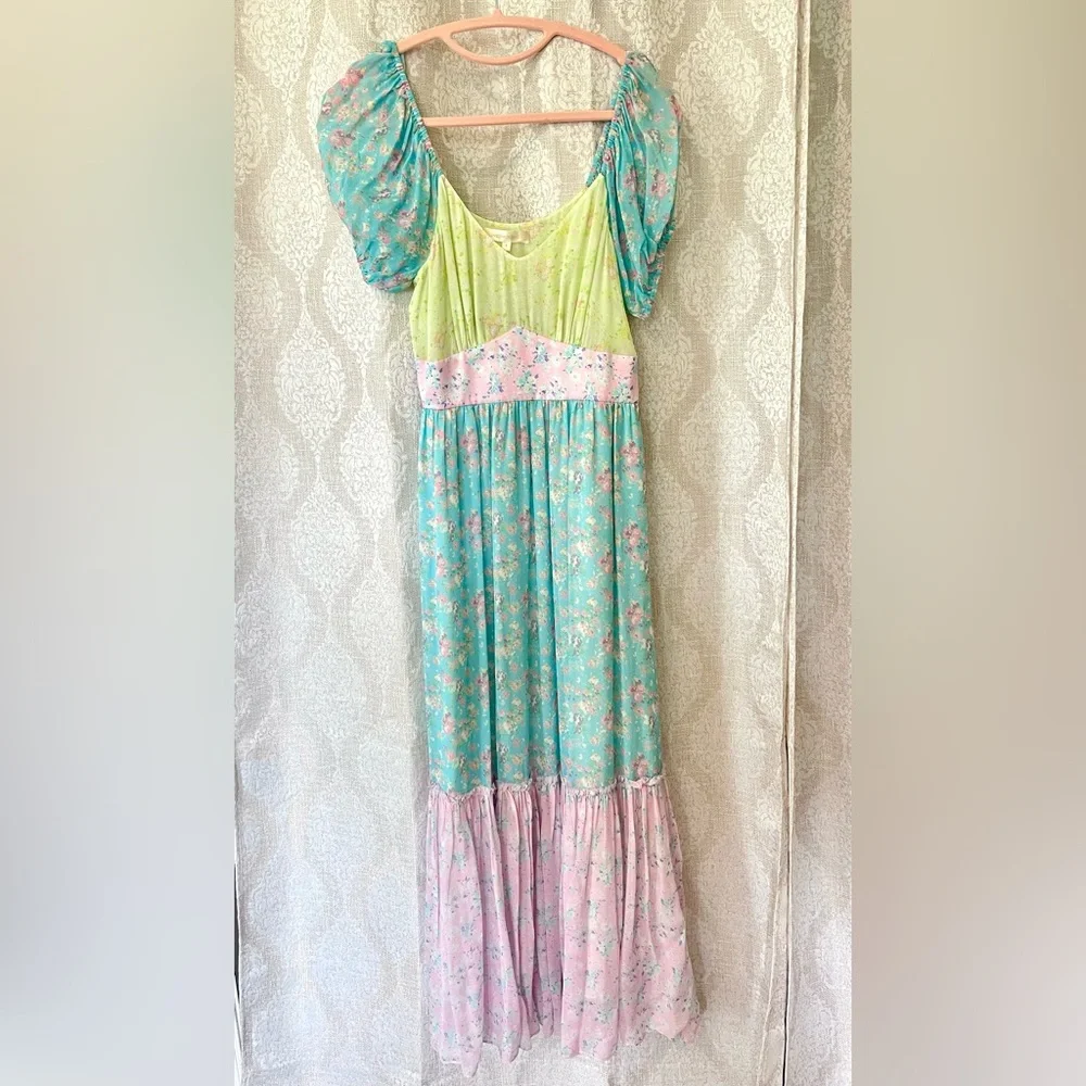 LoveShackFancy Angie Maxi Dress Fuji Sunrise Size 4 - Picture 2 of 7
